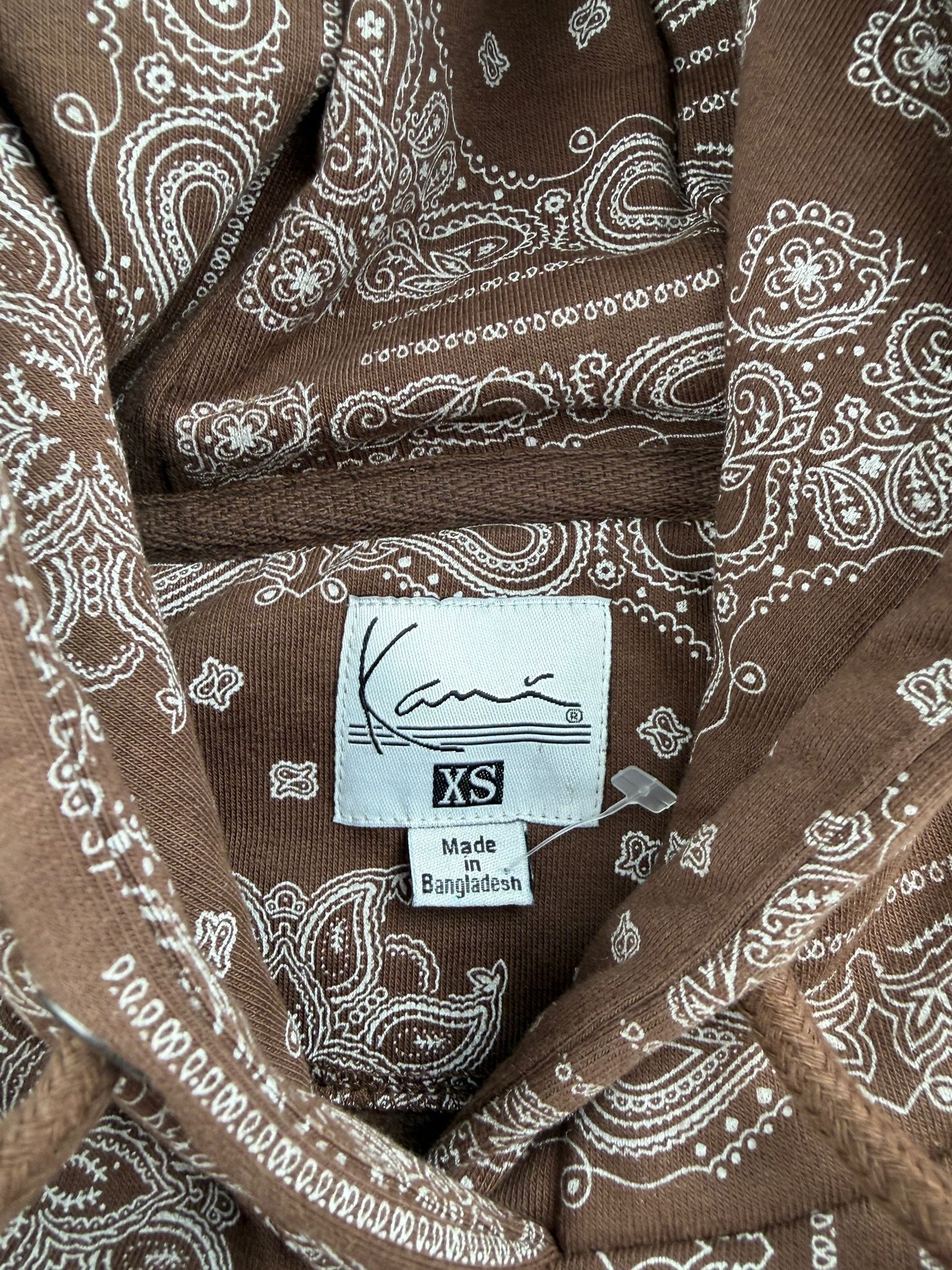 Karl Kani Small Signature Bandana Hoodie – Braun XS