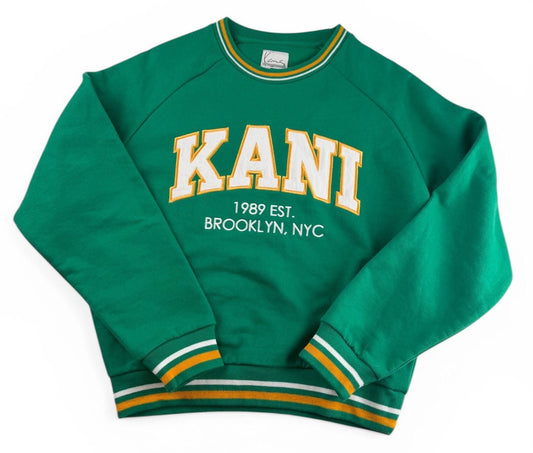 Karl Kani 1989 EST. Brooklyn Crewneck Green