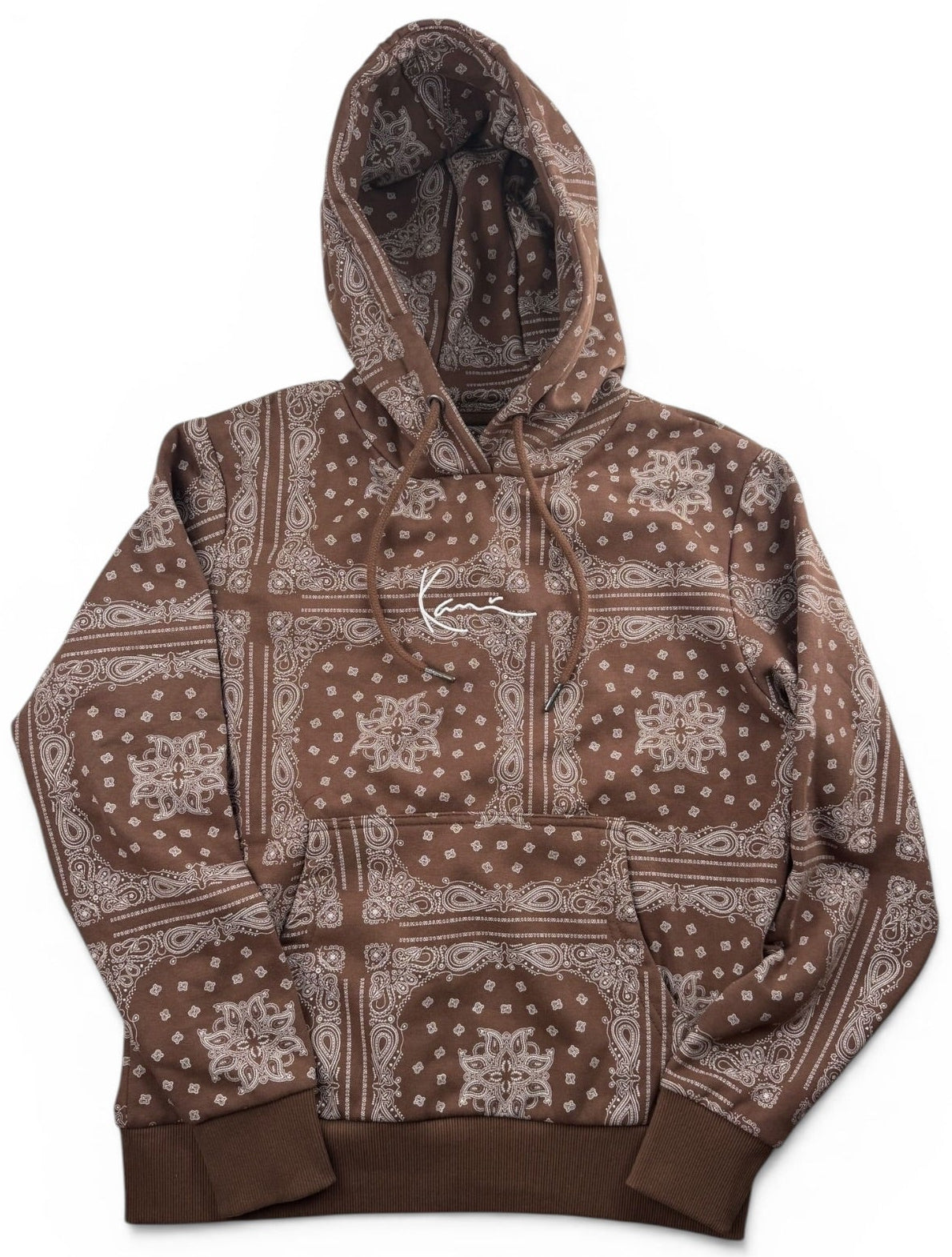 Karl Kani Small Signature Bandana Hoodie – Braun XS