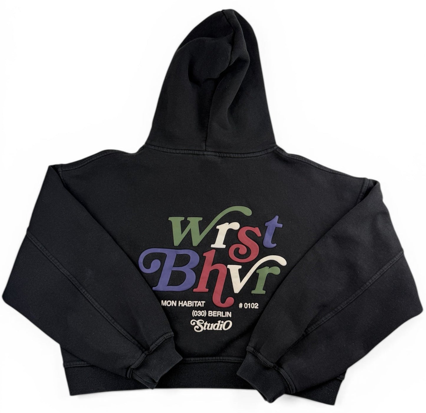 WRSTBHVR Studio Mon Habitat Cropped Hoodie – Schwarz S