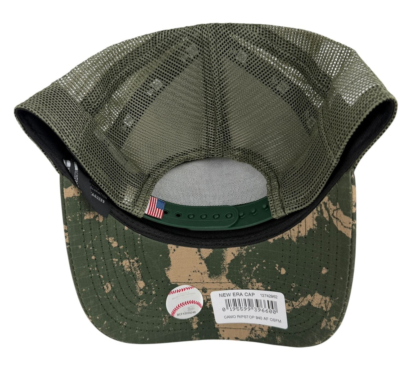 New Era x New York Yankees – 9Forty Trucker Cap "Camo Ripstop" (Olive/Red)