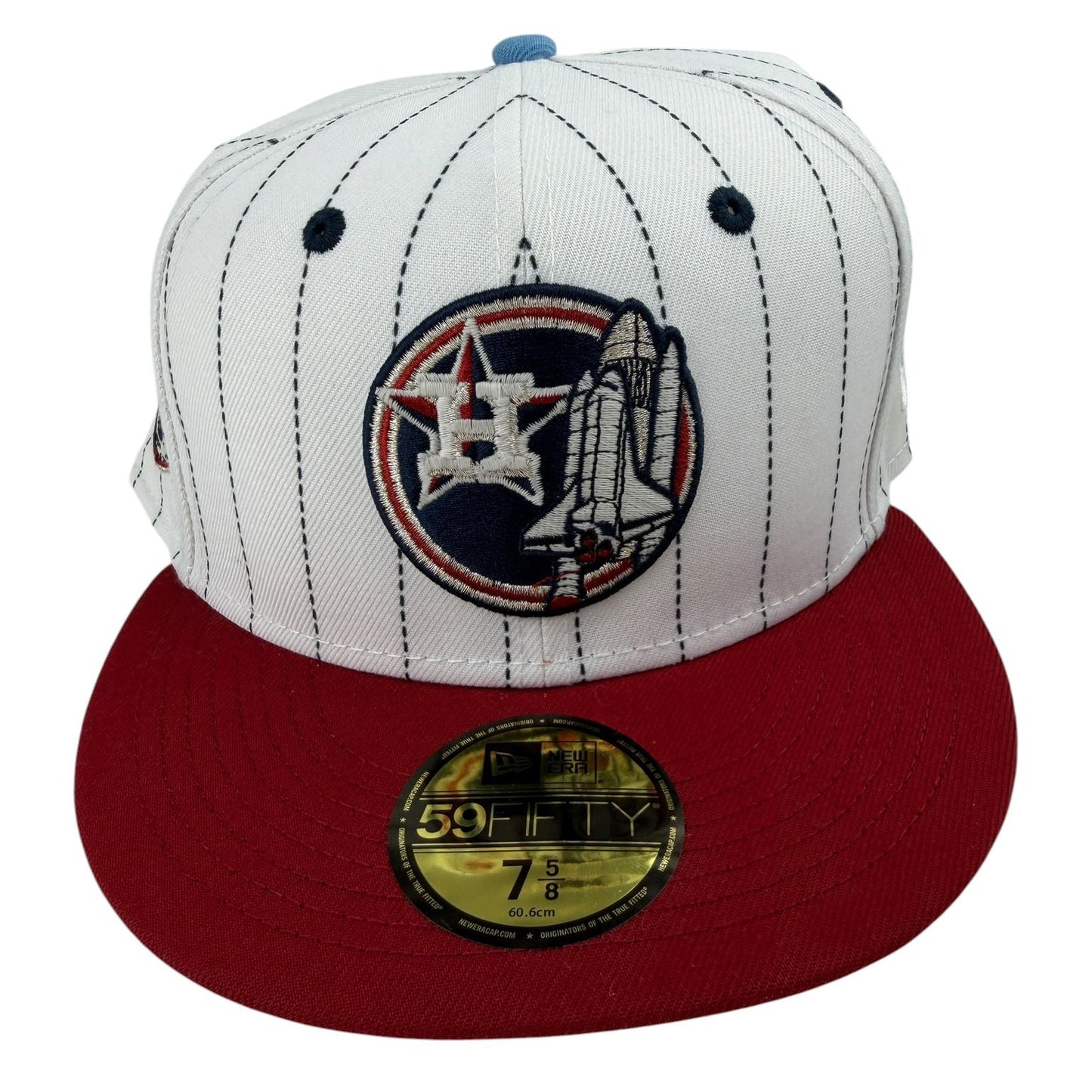 New Era x Houston Astros – 7 5/8 59Fifty Fitted "Apollo 11" Pinstripe (White/Red) – Größe 7 5/8