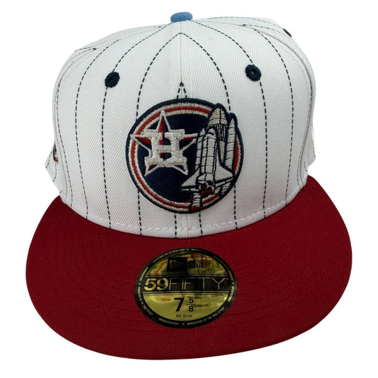 New Era x Houston Astros – 7 5/8 59Fifty Fitted "Apollo 11" Pinstripe (White/Red) – Größe 7 5/8