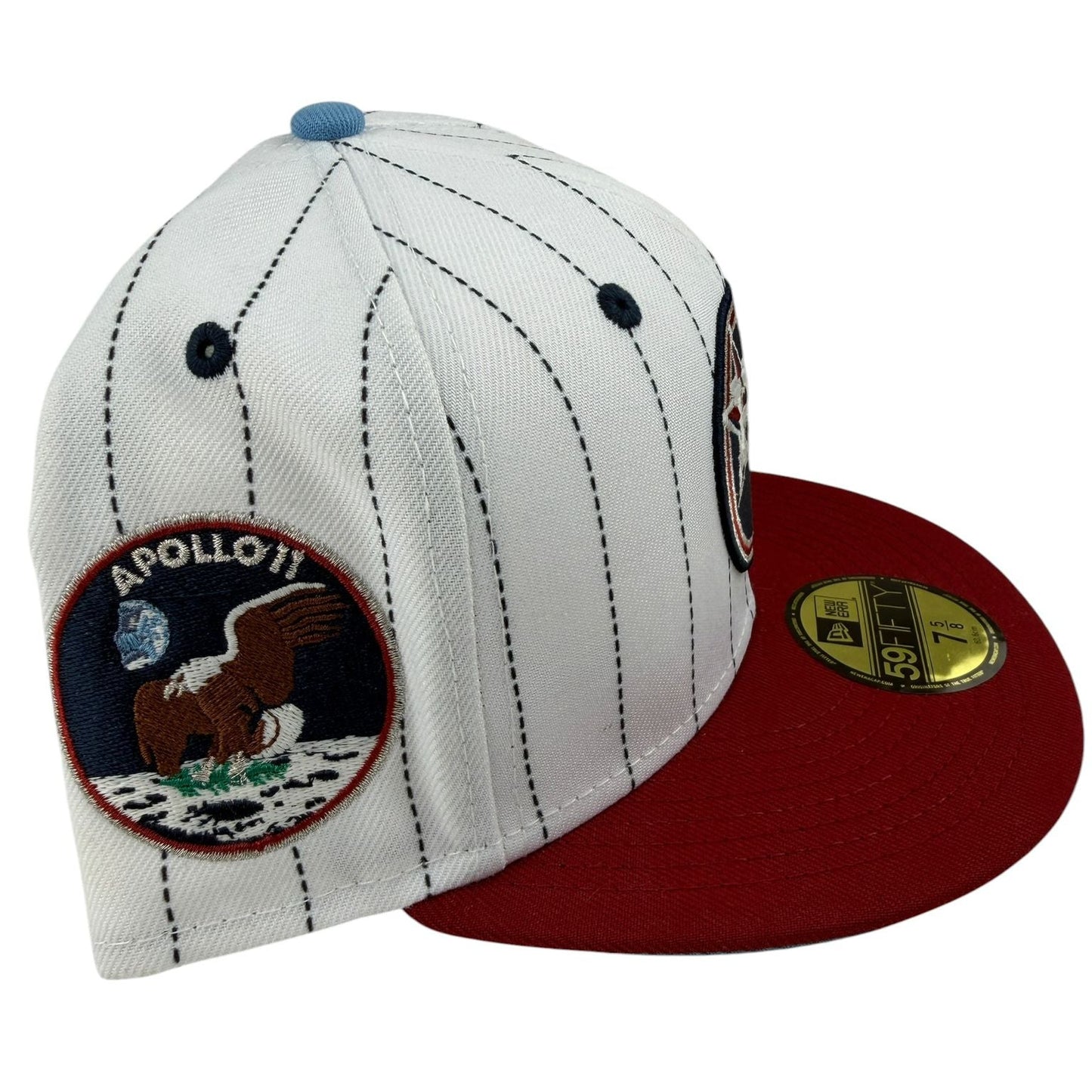 New Era x Houston Astros – 7 5/8 59Fifty Fitted "Apollo 11" Pinstripe (White/Red) – Größe 7 5/8