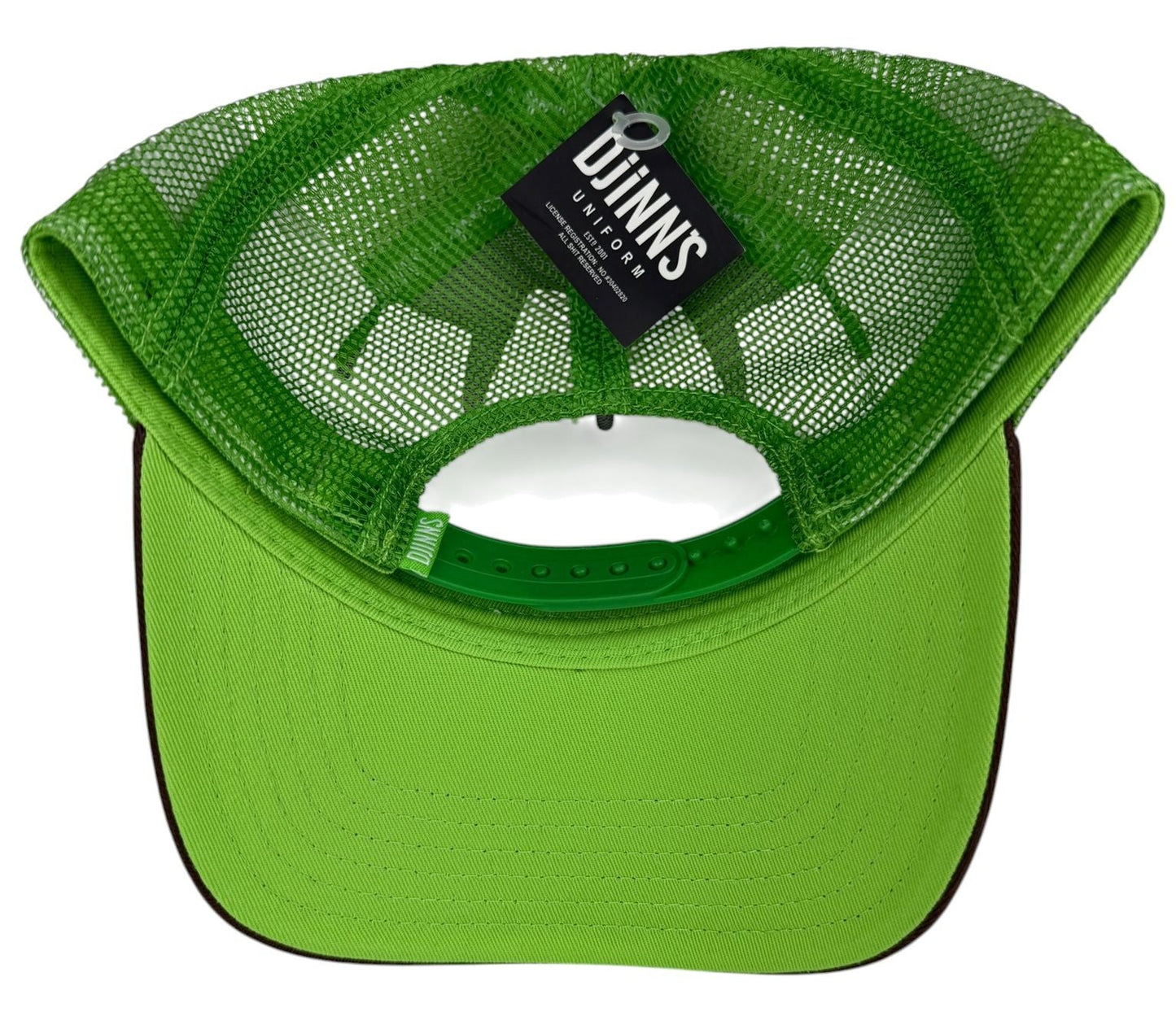 Djinn's Trucker Cap – Herringbone Tweed Neon (Brown/Neon Green)