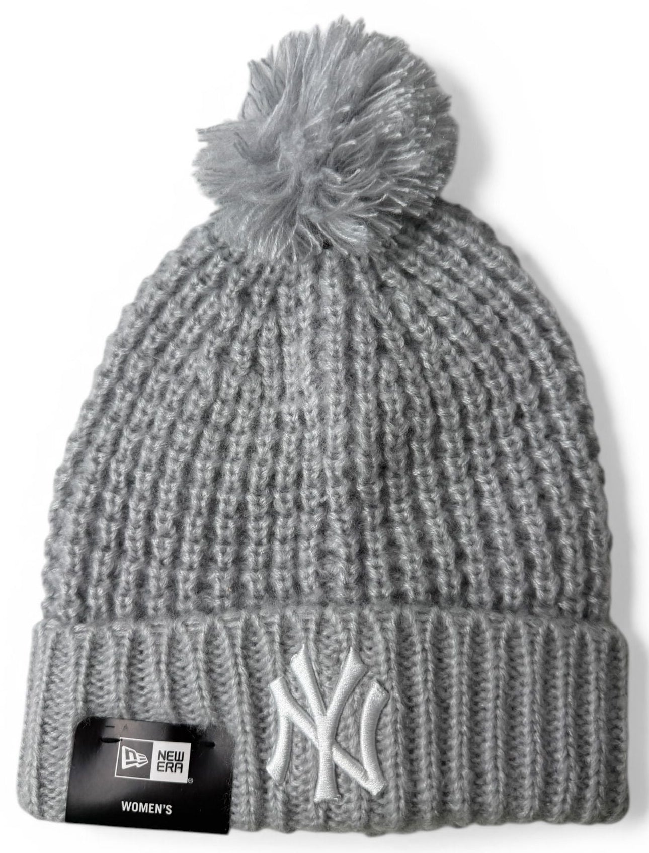 New Era NY Yankees Womens Pom Beanie Grau
