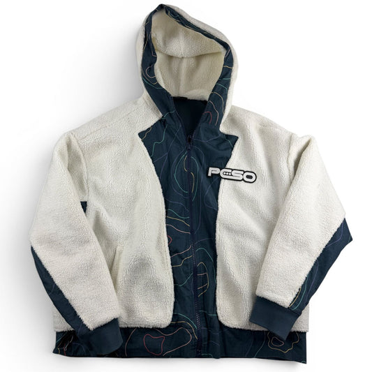 Peso Teddy Fleece Jacke – Cream/Navy (S)